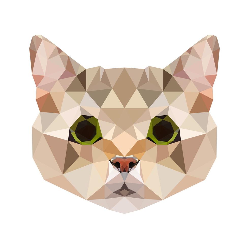 vector cat in polygon pattern Triangular animal vector illustration for print on t-shirts and posters. Geometric low poly design illustration. Cat icon. Kitten isolated element.