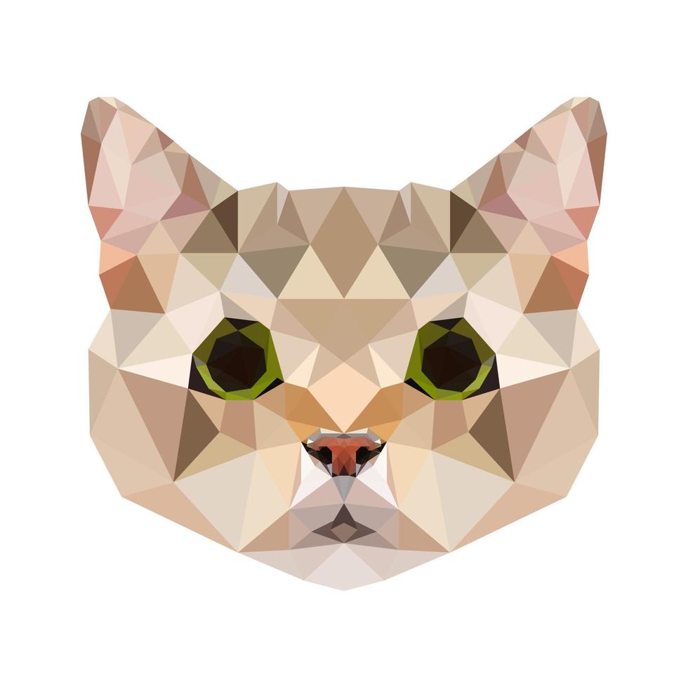 gato vectorial en patrón de polígono ilustración vectorial animal triangular para imprimir en camisetas y carteles. ilustración de diseño geométrico de baja poli. icono de gato. elemento aislado gatito. vector