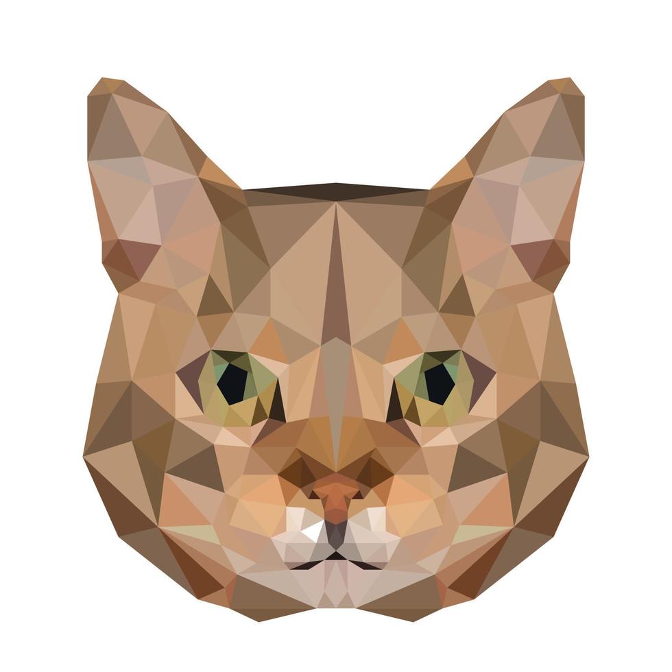 vector cat in polygon pattern Triangular animal vector illustration for print on t-shirts and posters. Geometric low poly design illustration. Cat icon. Kitten isolated element.