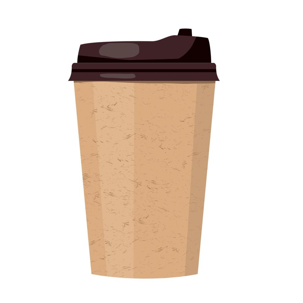 taza de café de papel con tapa. vector