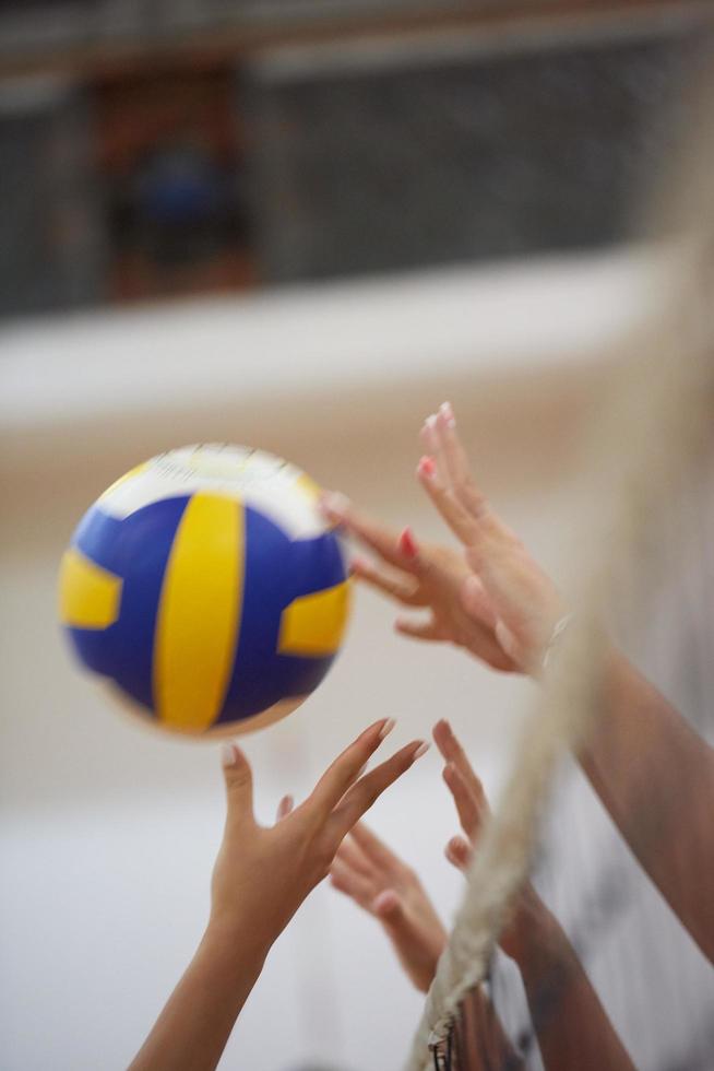 vista del juego de voleibol foto