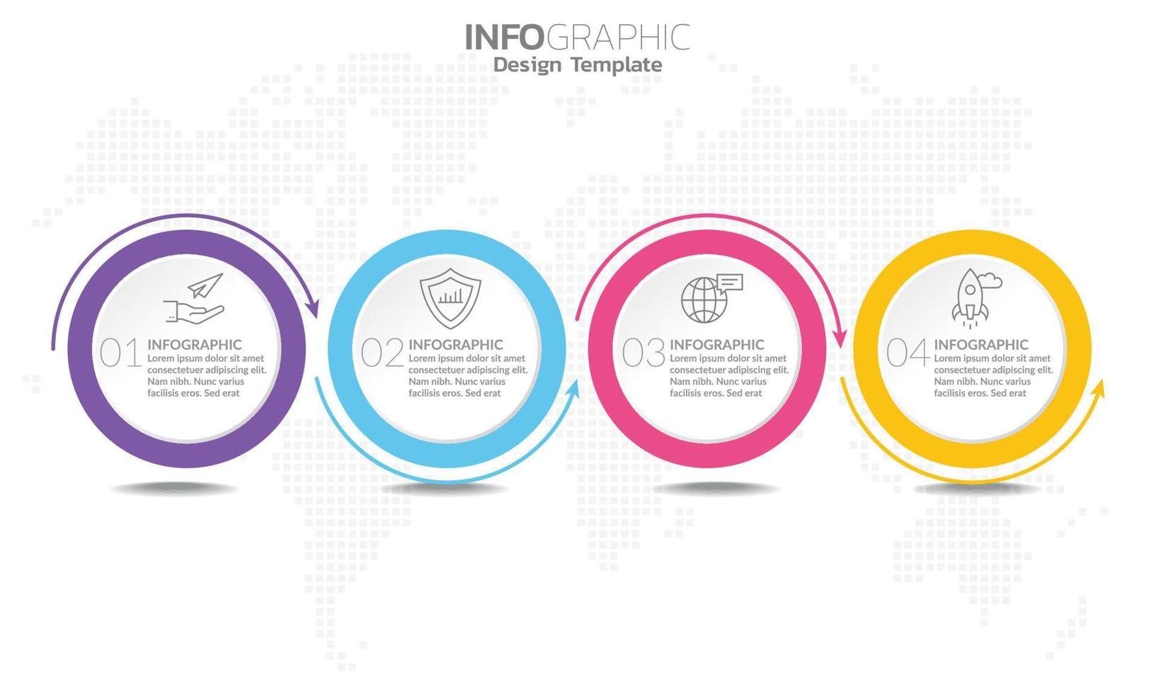 SEO Infographic 4 steps seo for content, diagram, flowchart, steps, parts, timeline, workflow, chart. vector