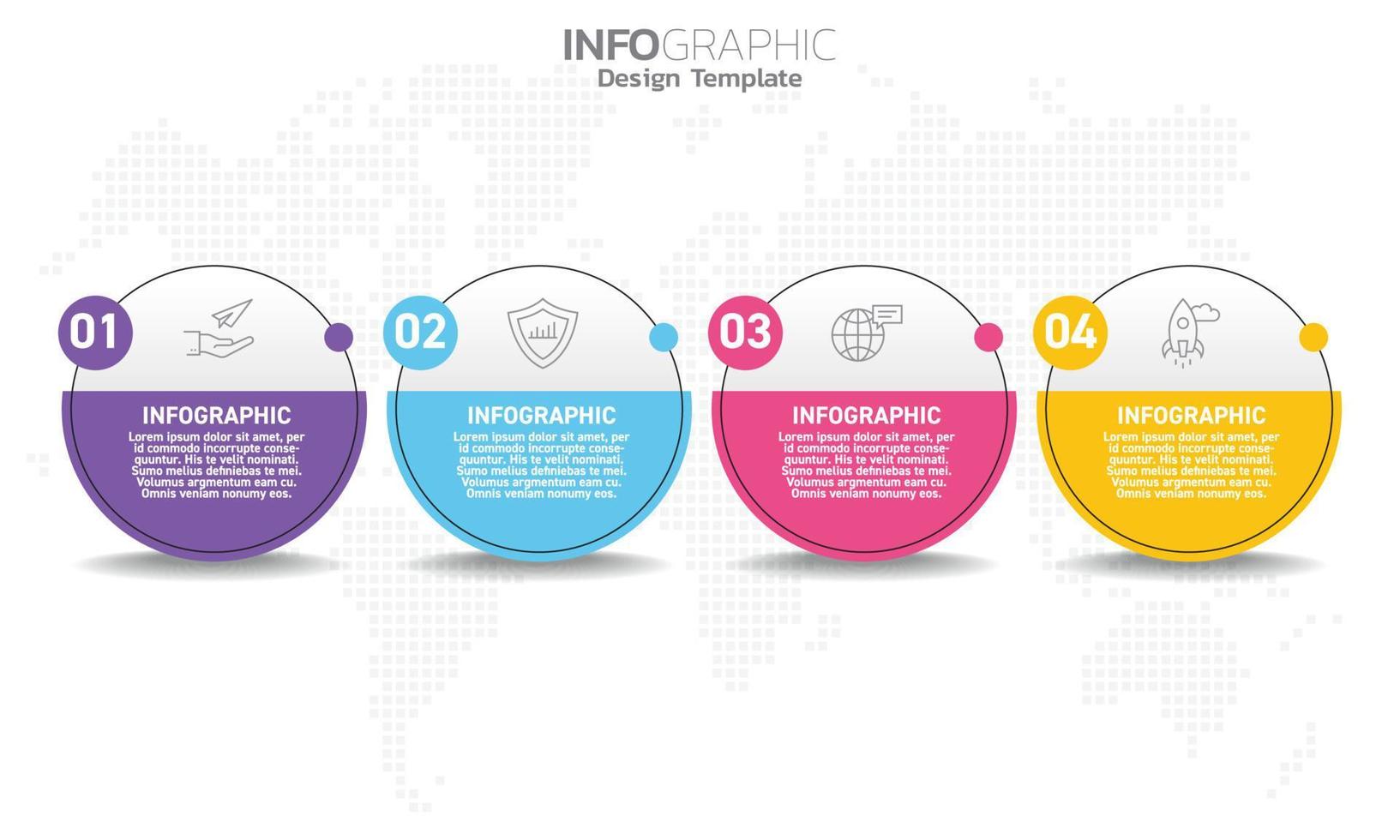 seo infografía 4 pasos seo para contenido, diagrama, diagrama de flujo, pasos, partes, línea de tiempo, flujo de trabajo, gráfico. vector