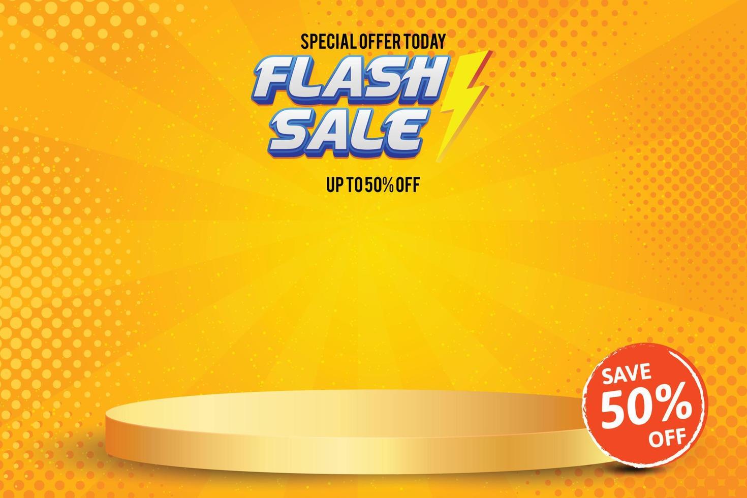 Free Vector  Creative yellow flash sale design in comic style