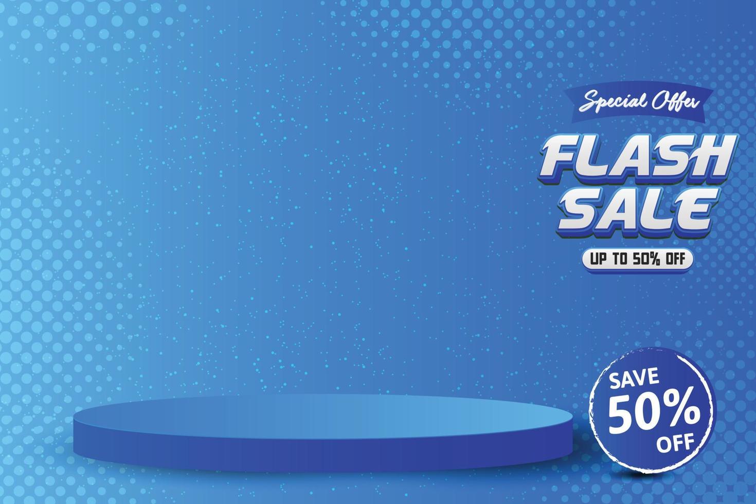 Flash sale banner template on hot color background. vector