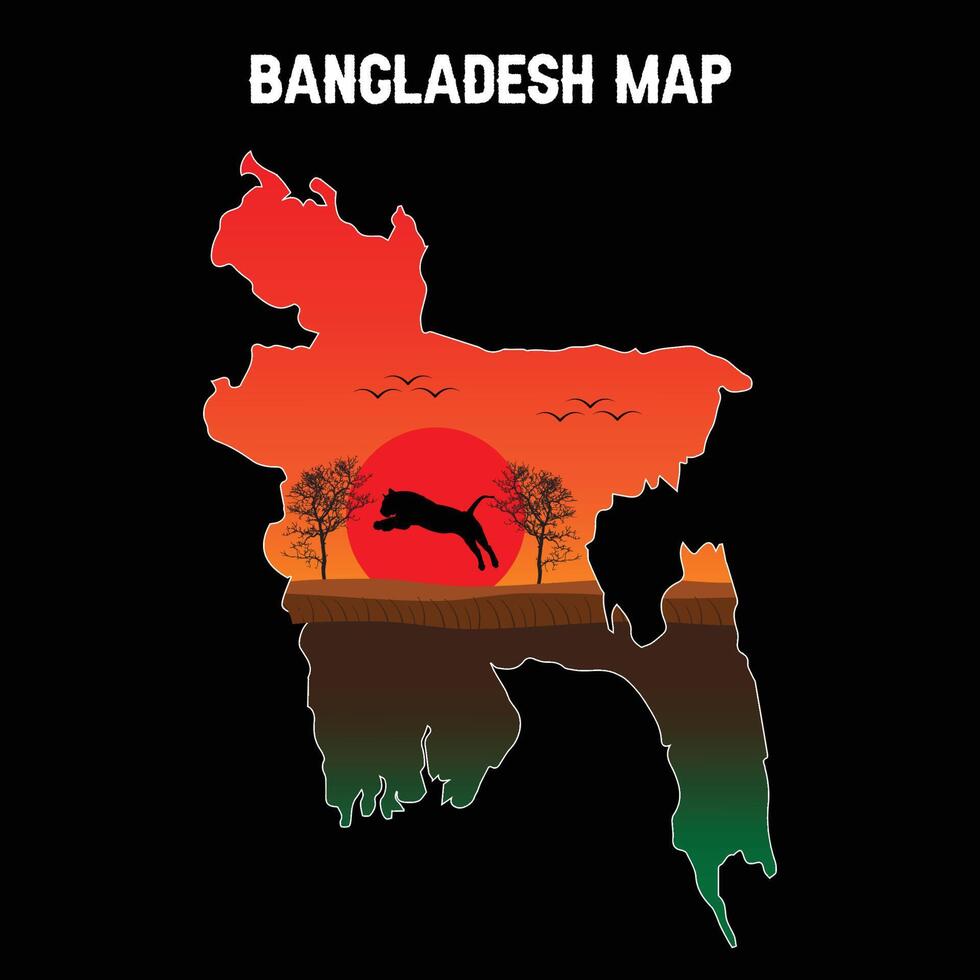 Ilustración de vector de mapa de bangladesh