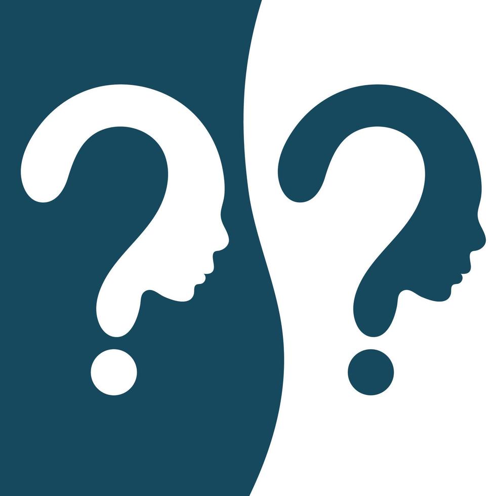 Question Mark Face Vector stock