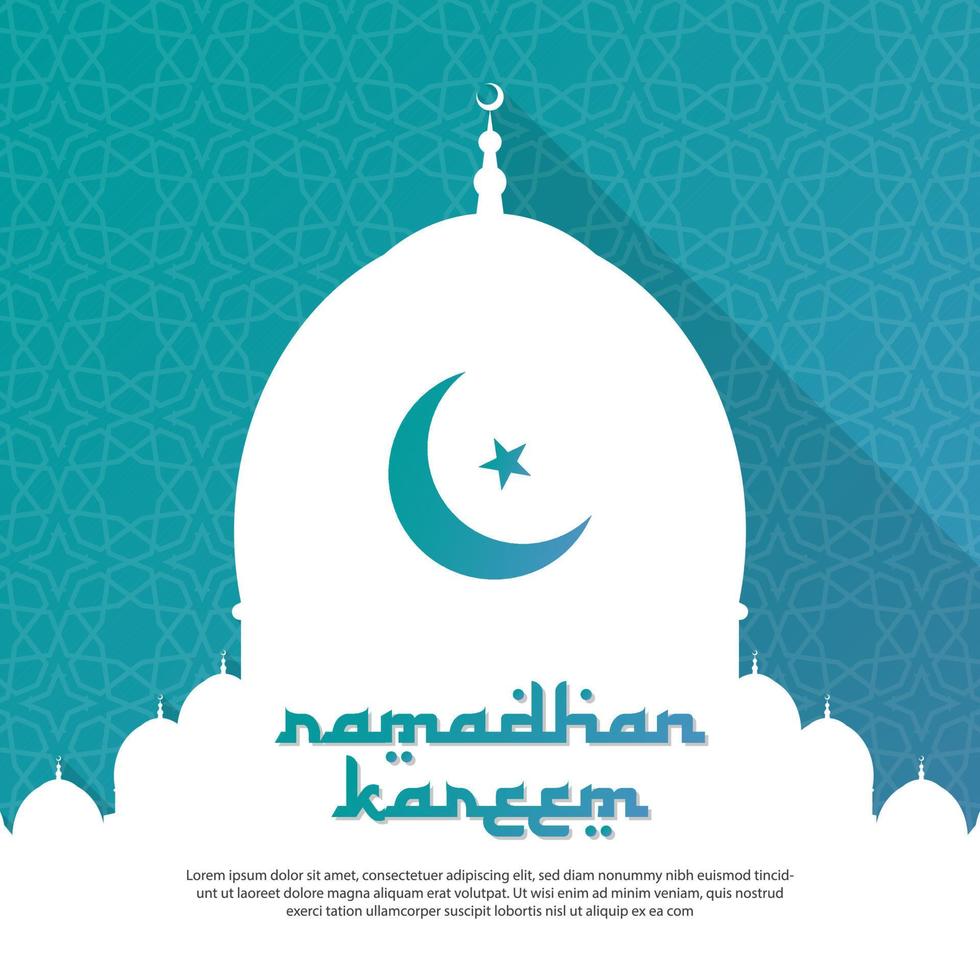 Ramadhan Kareem Islamic Background Ied Mubarak Social Media Post vector