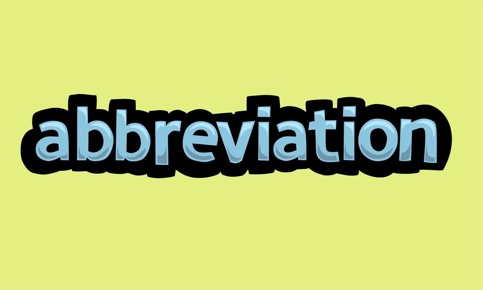 ABBREVIATION writing vector design on a yellow background