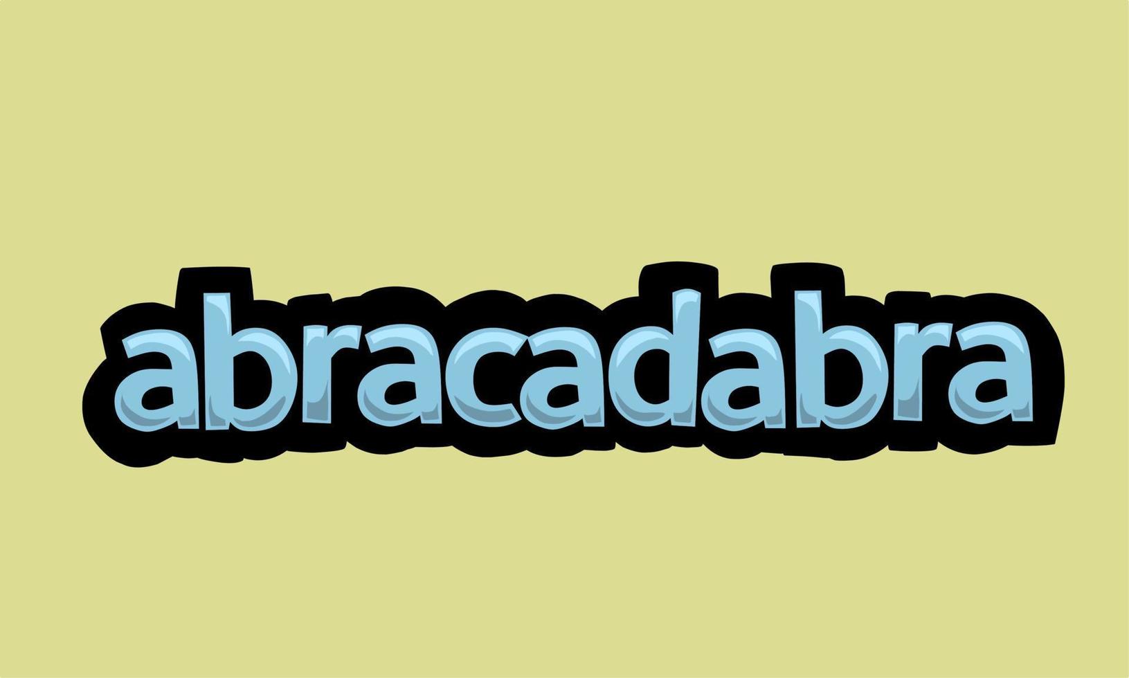 abracadabra escribiendo diseño vectorial sobre un fondo amarillo vector