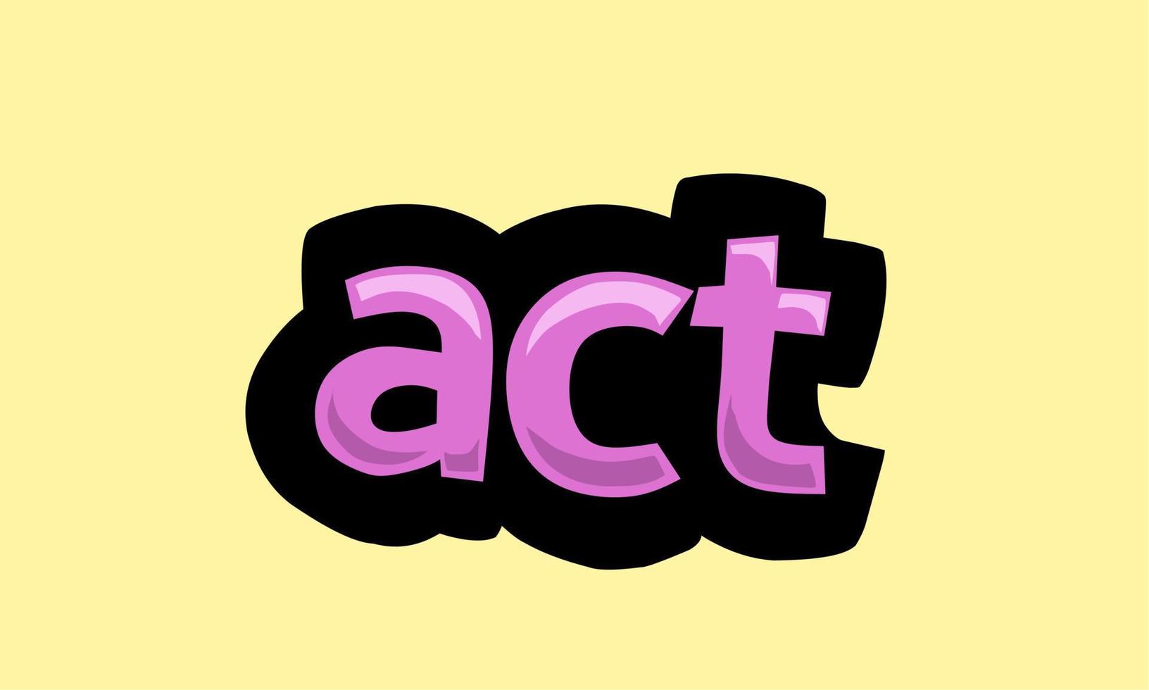 ACT writing vector design on a yellow background