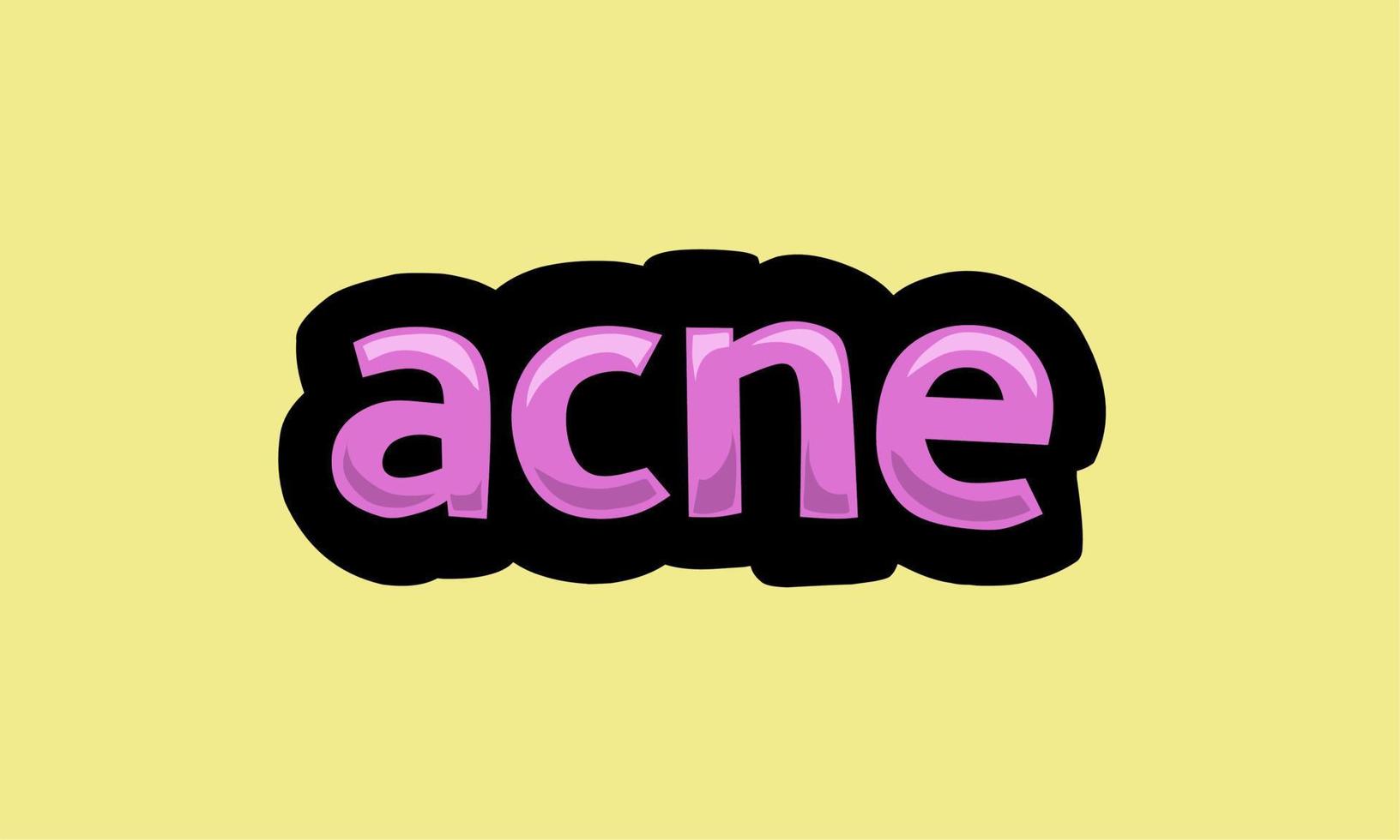 diseño vectorial de escritura de acné en un fondo amarillo vector