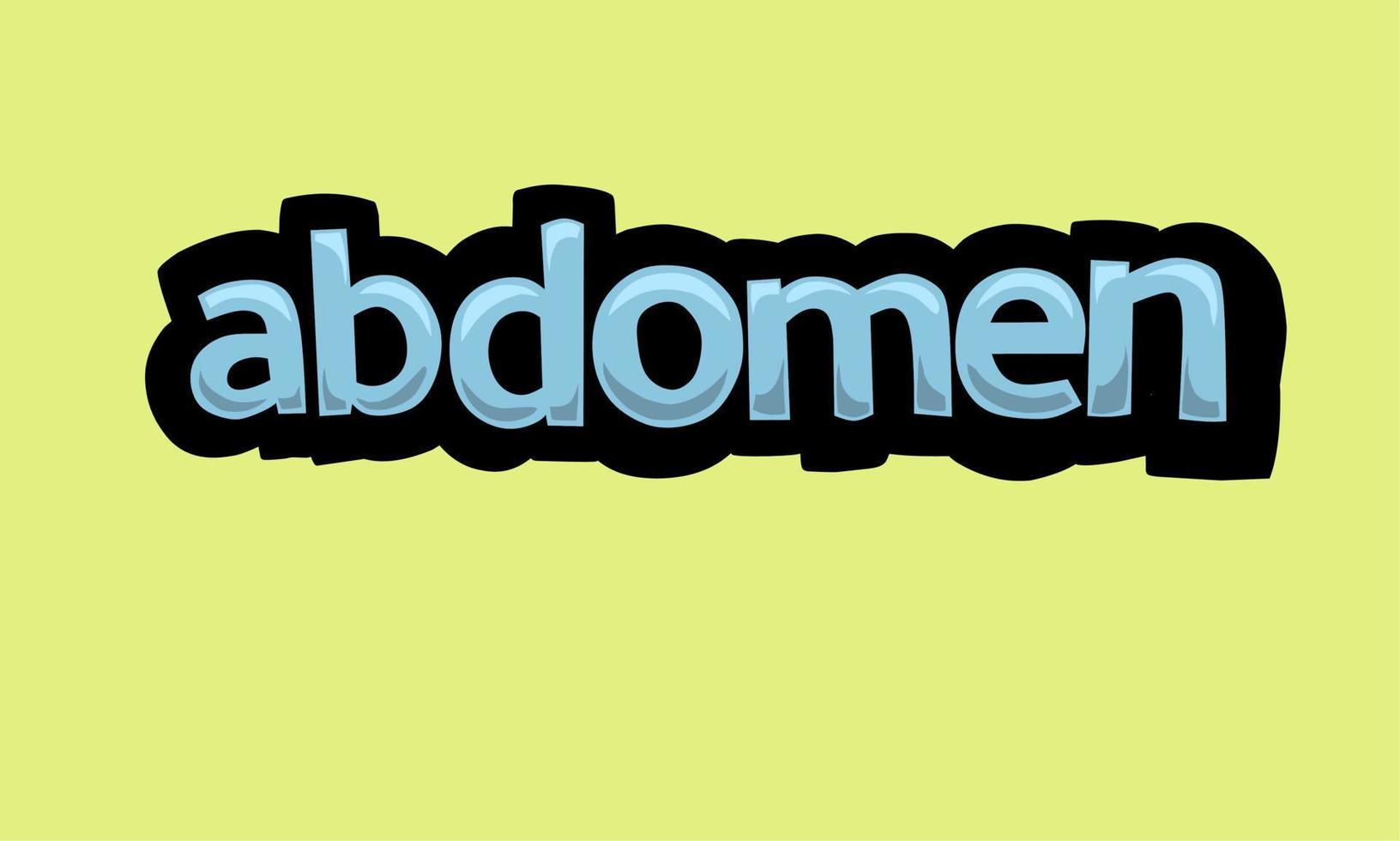 ABDOMEN writing vector design on a yellow background