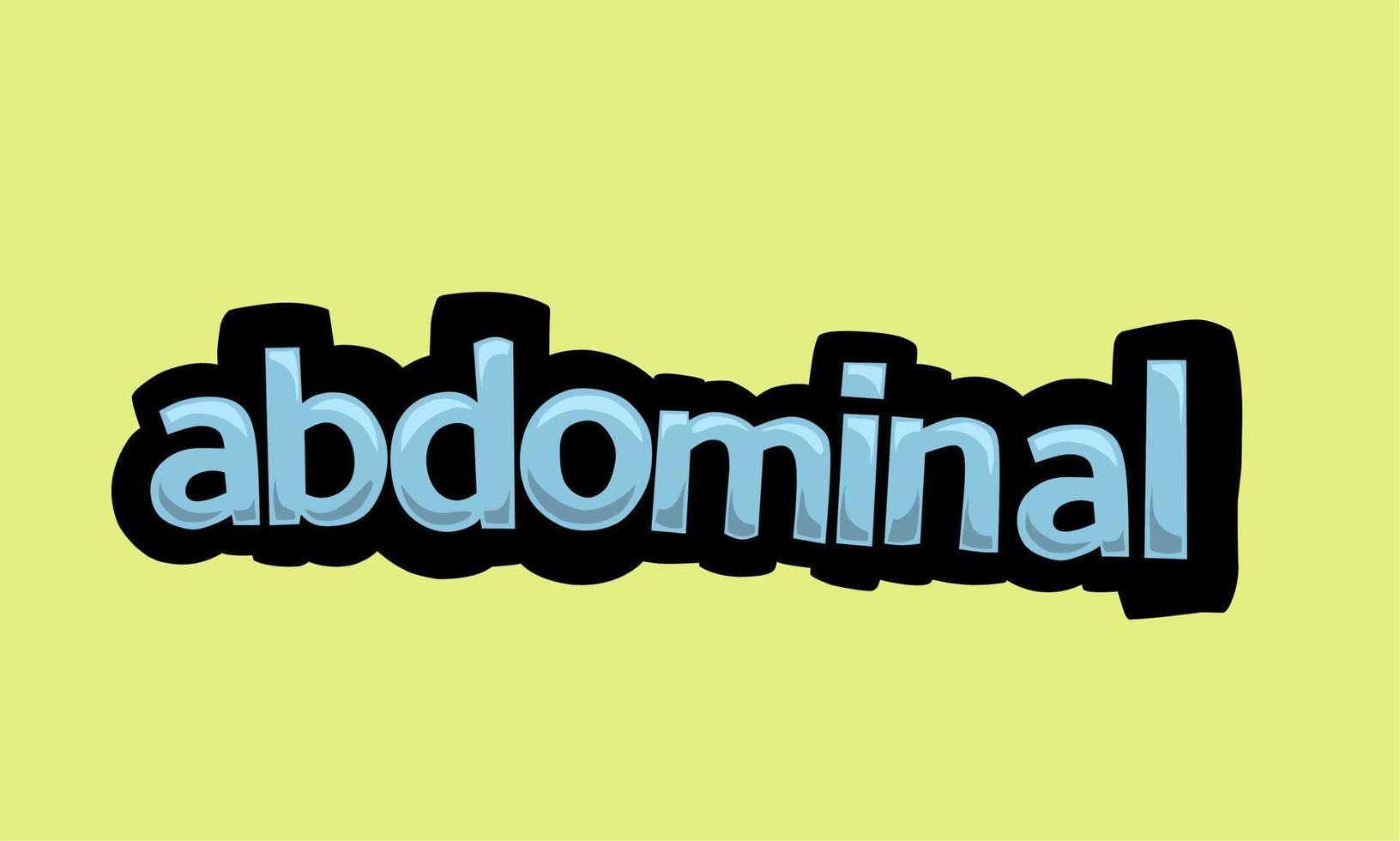 diseño vectorial de escritura abdominal en un fondo amarillo vector