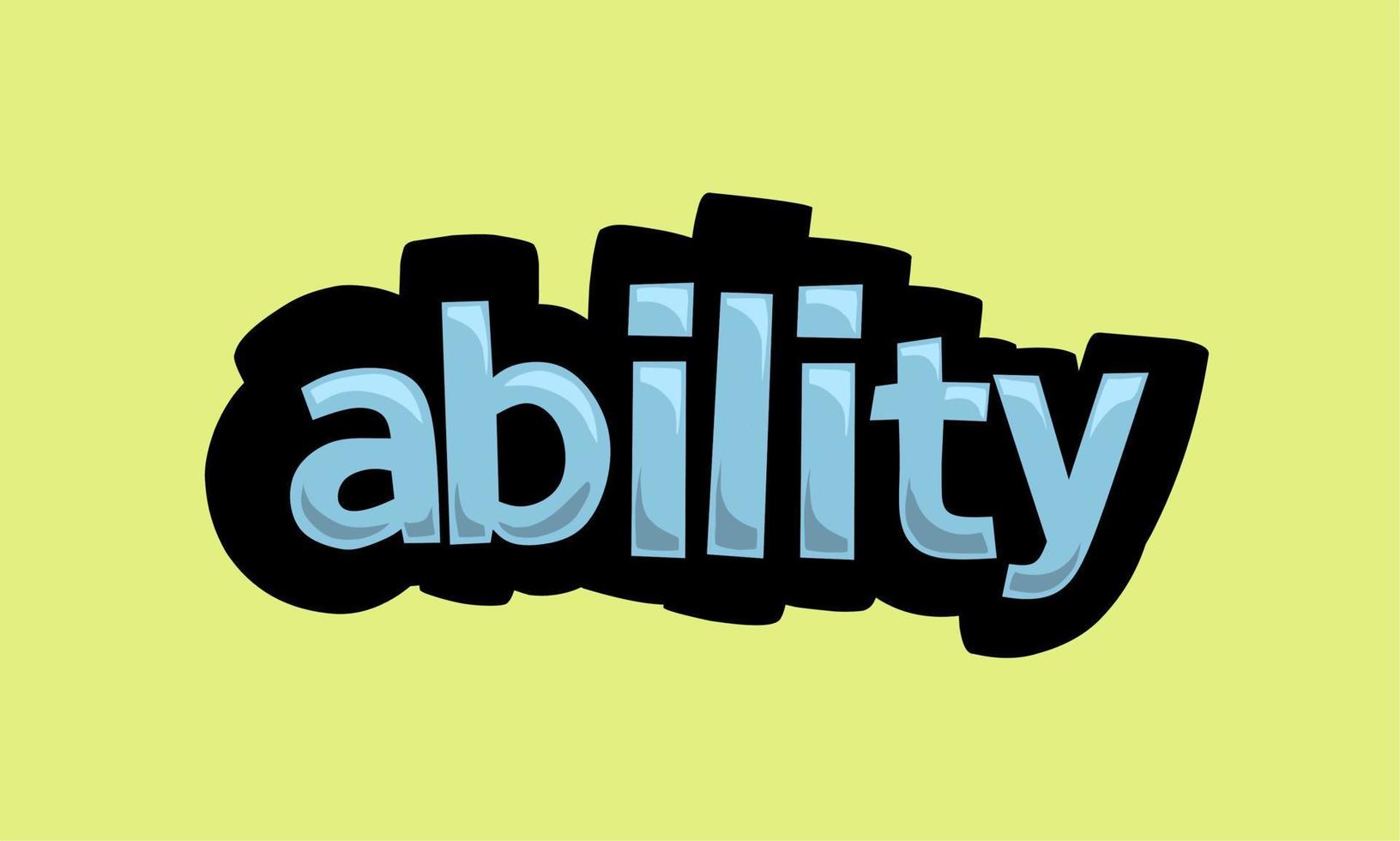 ABILITY writing vector design on a yellow background