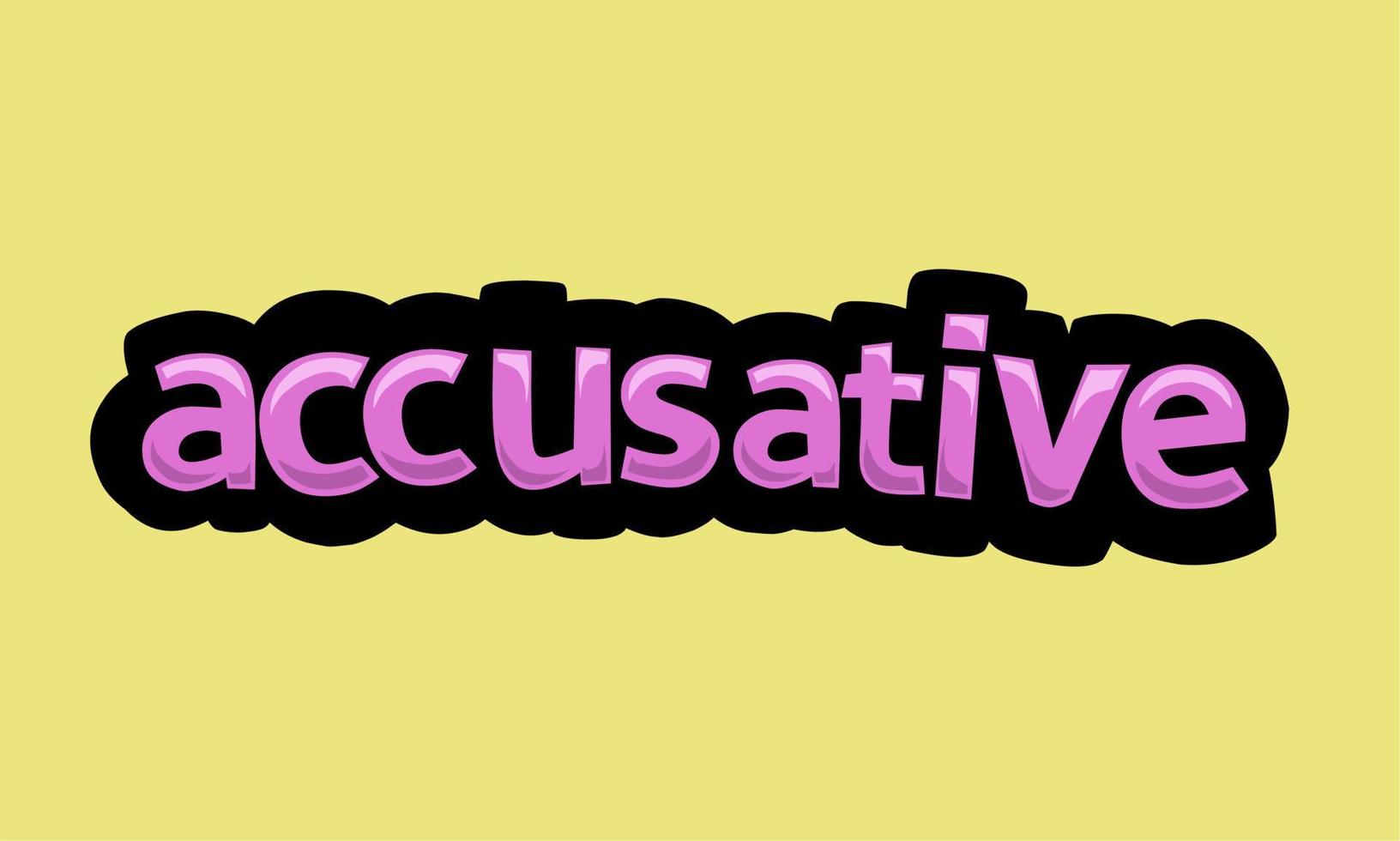 ACCUSATIVE writing vector design on a yellow background
