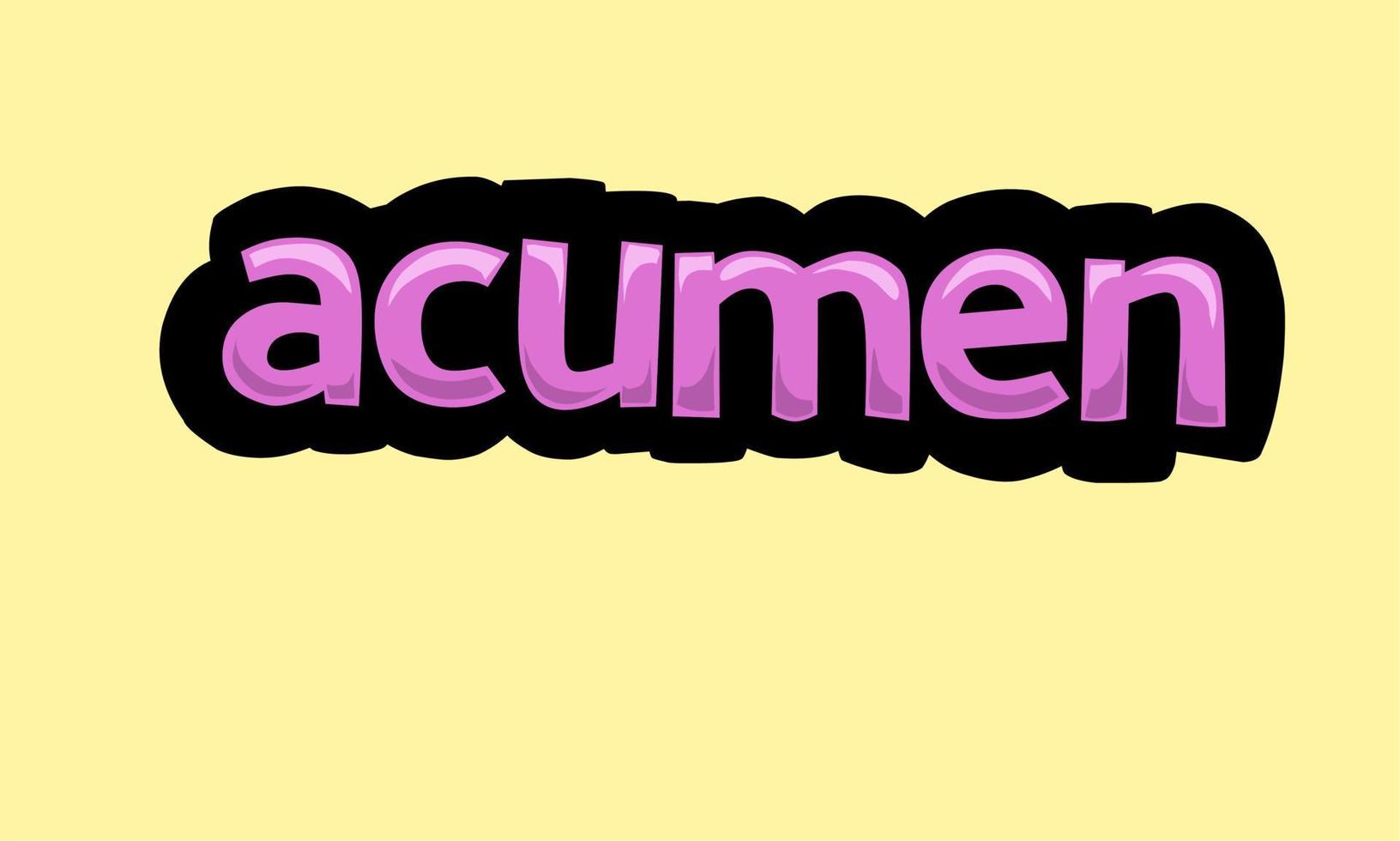 ACUMEN writing vector design on a yellow background