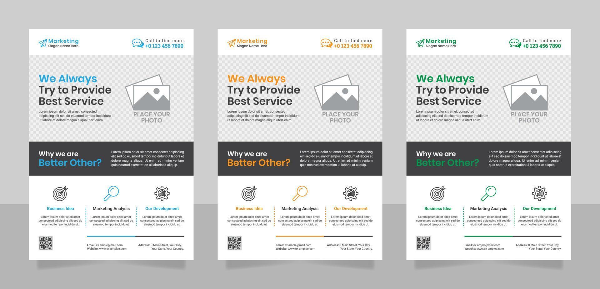 folleto de diseño de plantilla de folleto de negocios corporativos de marketing flyer vector