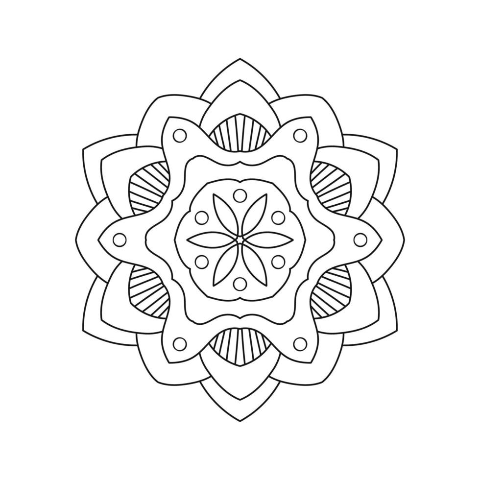 Circular Flower Mandala Pattern for Mehndi, Henna, tattoo, decoration, puja. vector