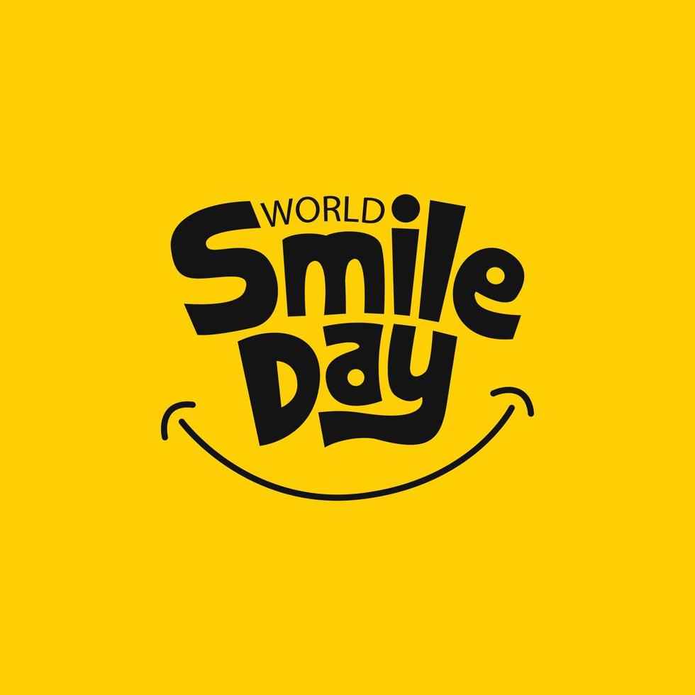 World Smile Day Vector Illustration Template Greeting Card Lettering Design