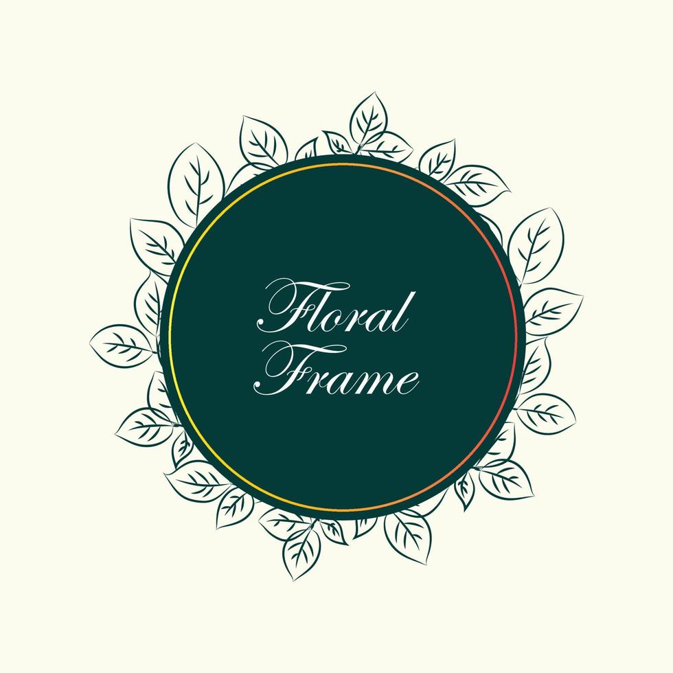 Vintage Hand Drawn Floral Frame For Monograms, Invitations, Cards, Labels, Easter, Spring, Summer Design Ornaments Vector illustration.