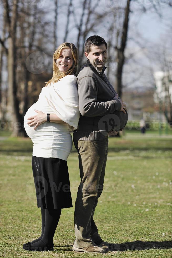 Happy pregnancy portrait photo