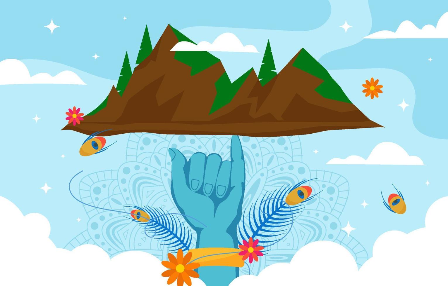 Govardhan Puja Background vector