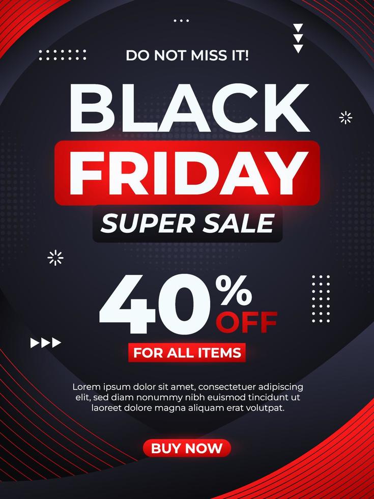 Modern Black Friday Poster Template vector