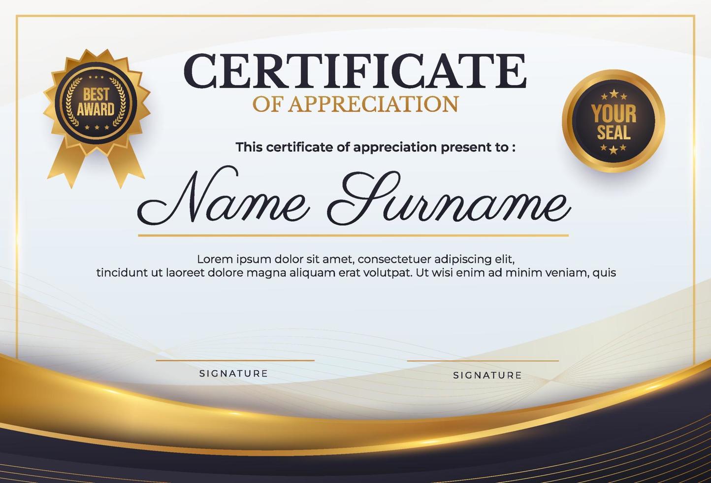 Certificate Appreciation Luxury Background 11594662 Vector Art at Vecteezy