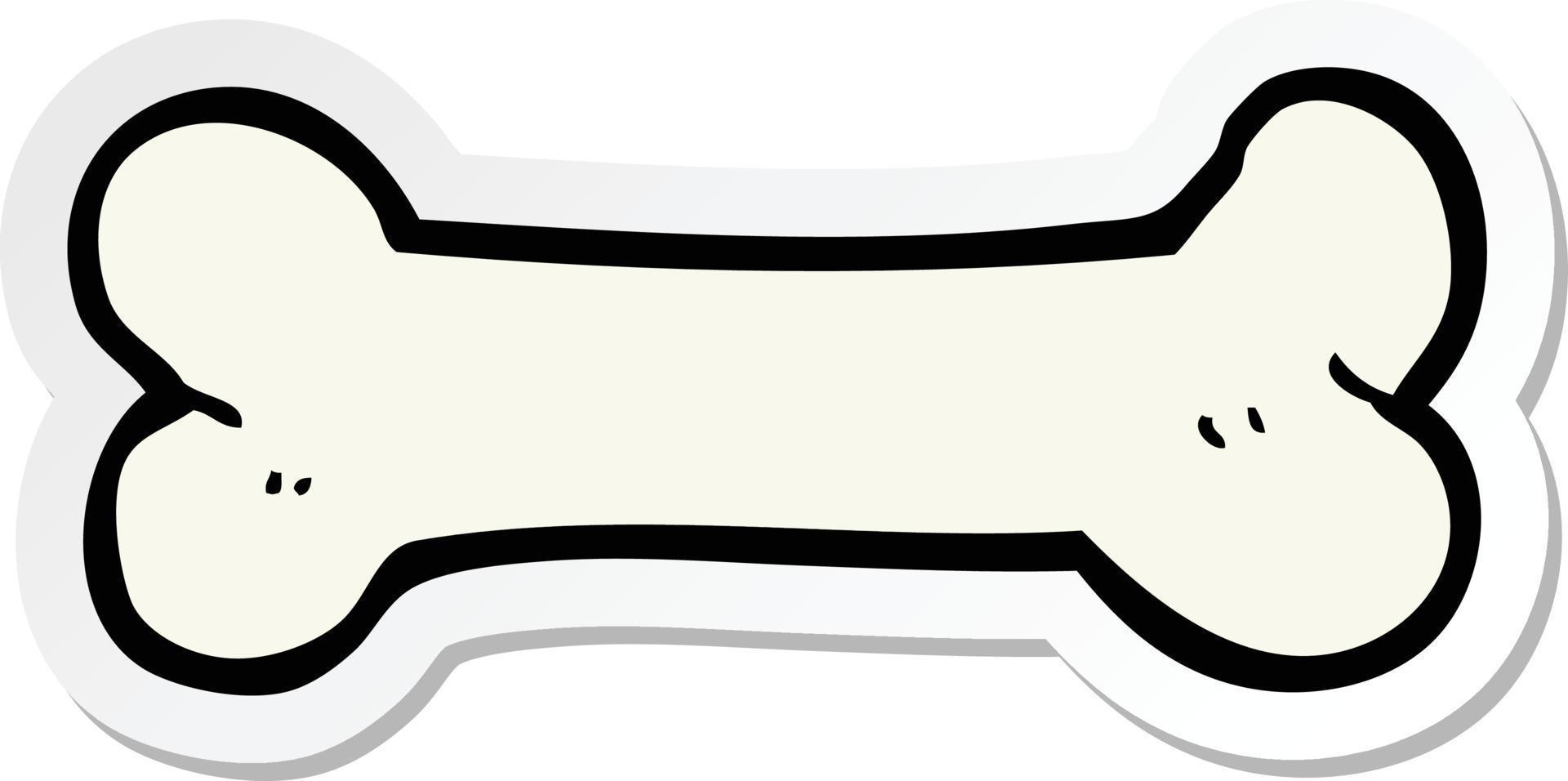 sticker of a cartoon bone vector