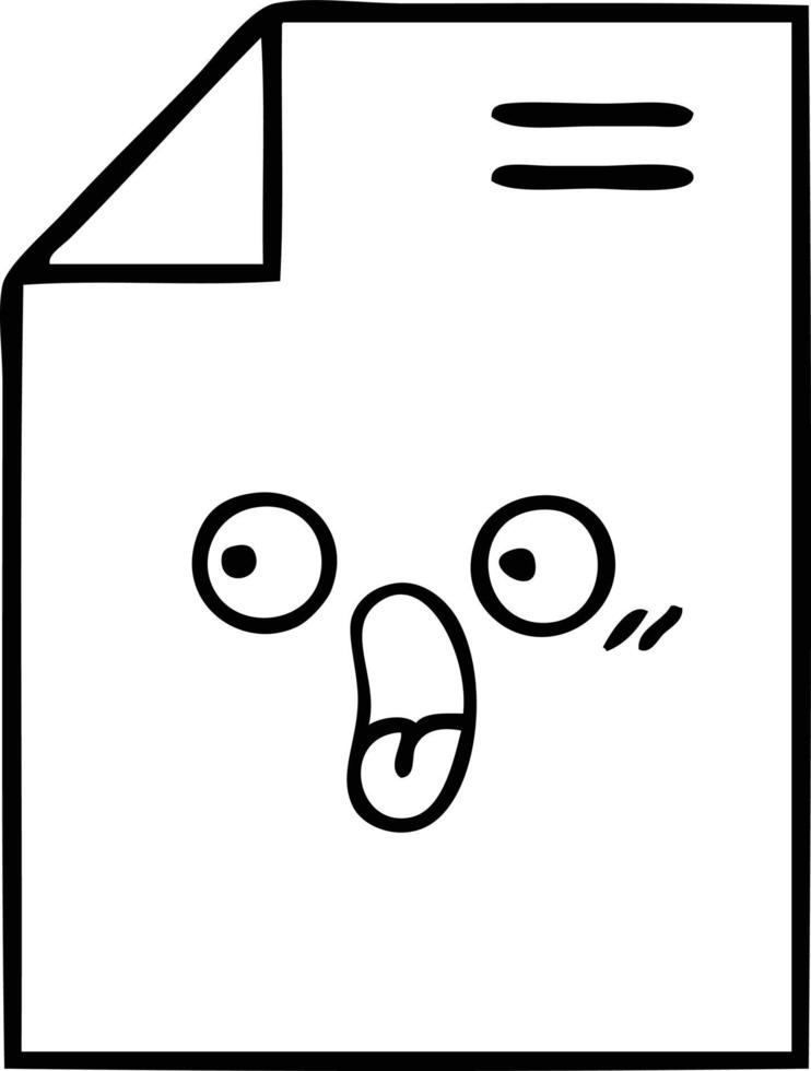 line drawing cartoon sheet of paper vector