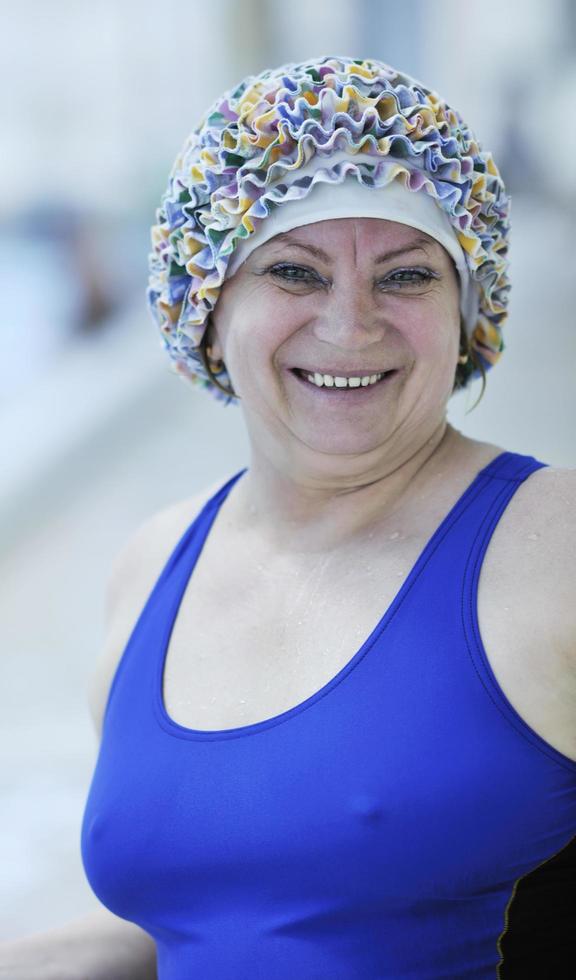 Swimmer in pool photo