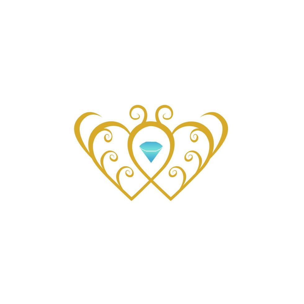 pearl wedding jewelry logo template vector