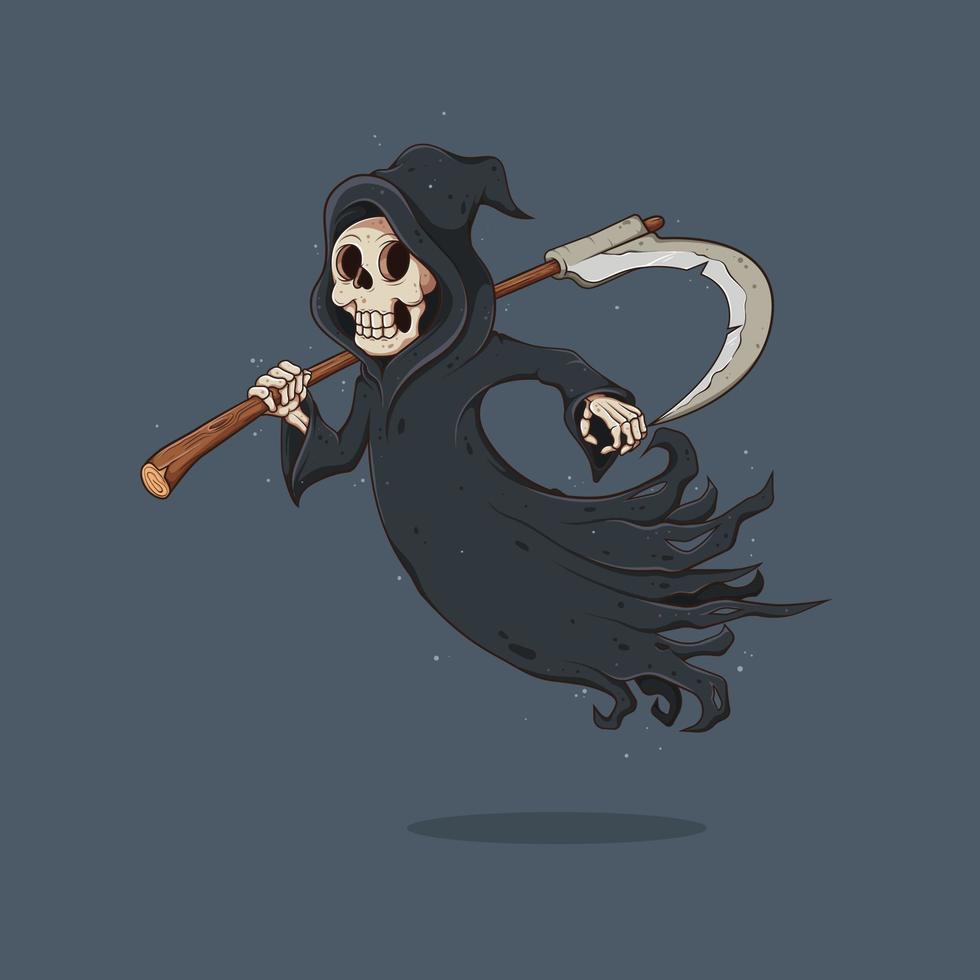 Cartoon Grim reaper. Vector clip art illustration with simple gradients. All on a single layer.vector design