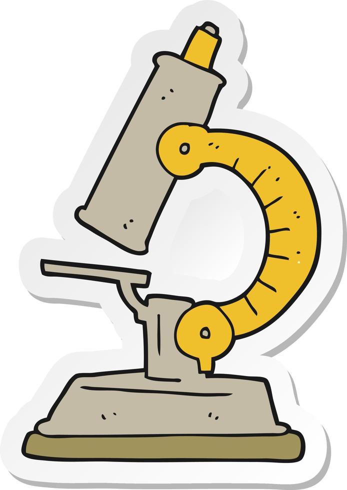 sticker of a cartoon microscope vector