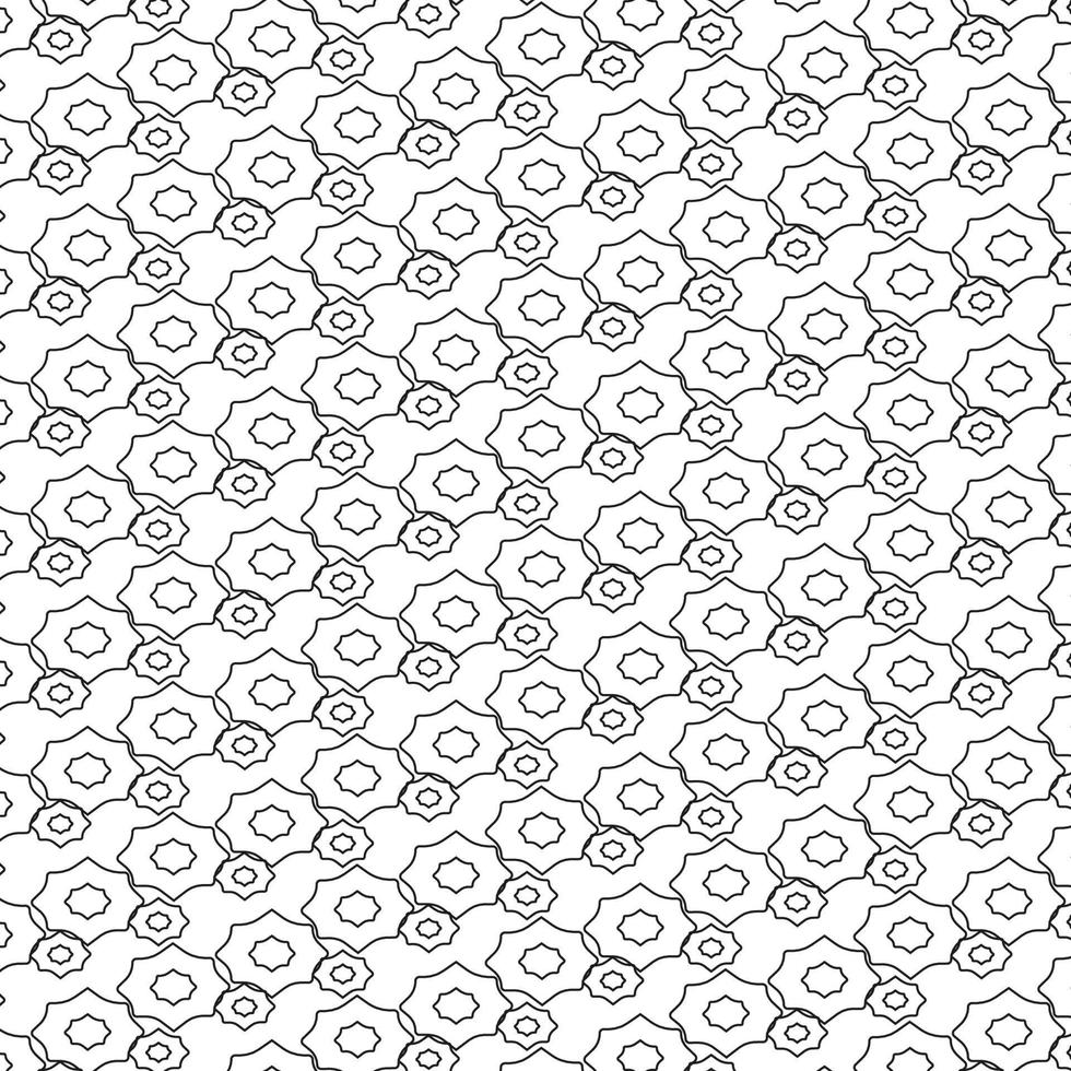 Geometrical floral outline pattern background vector