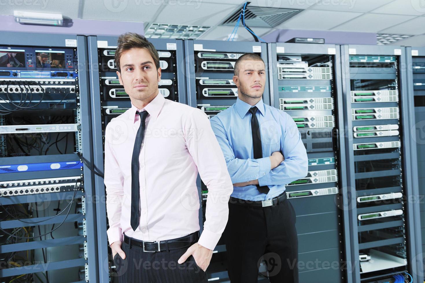 it enineers in network server room photo