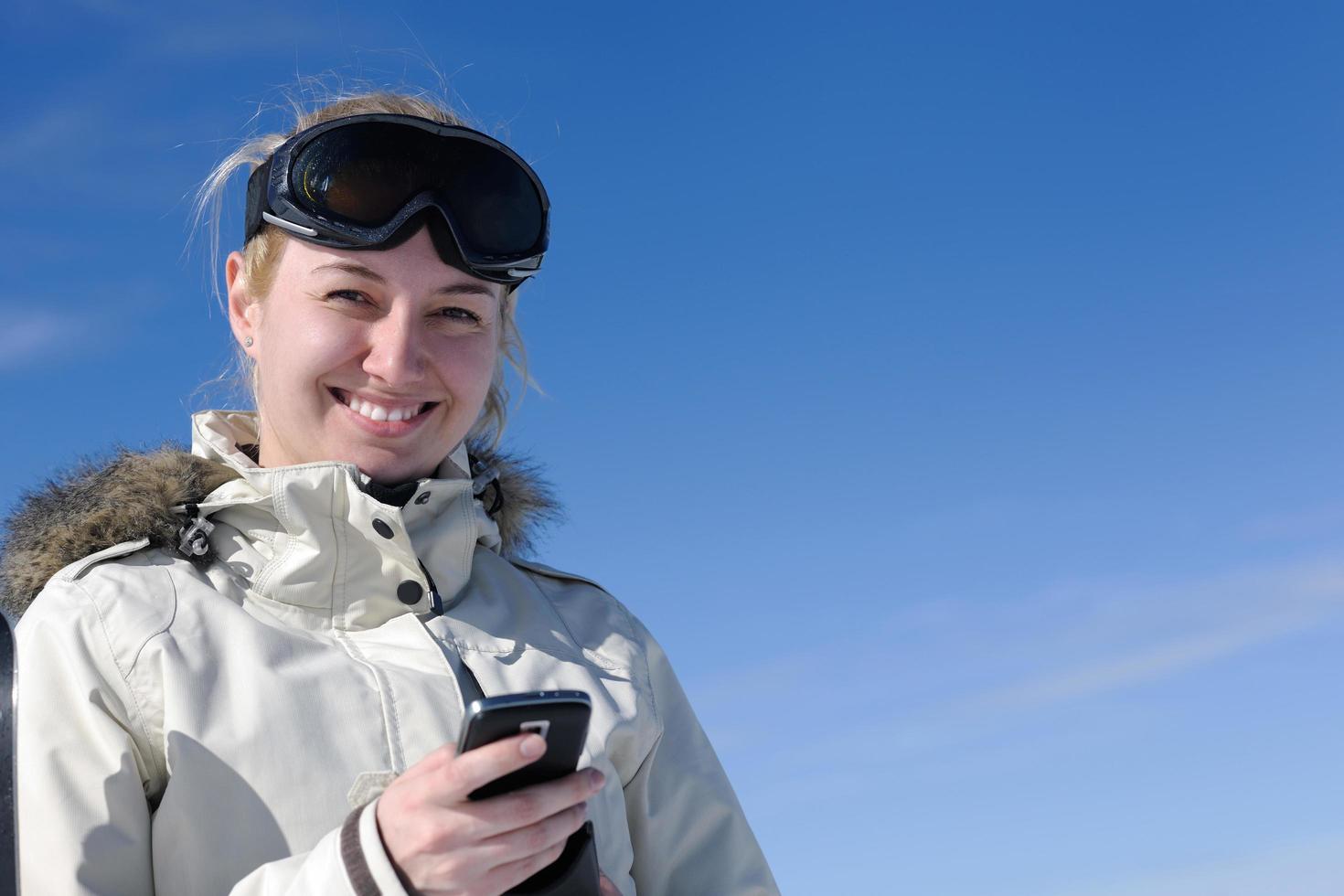 winter woman ski photo