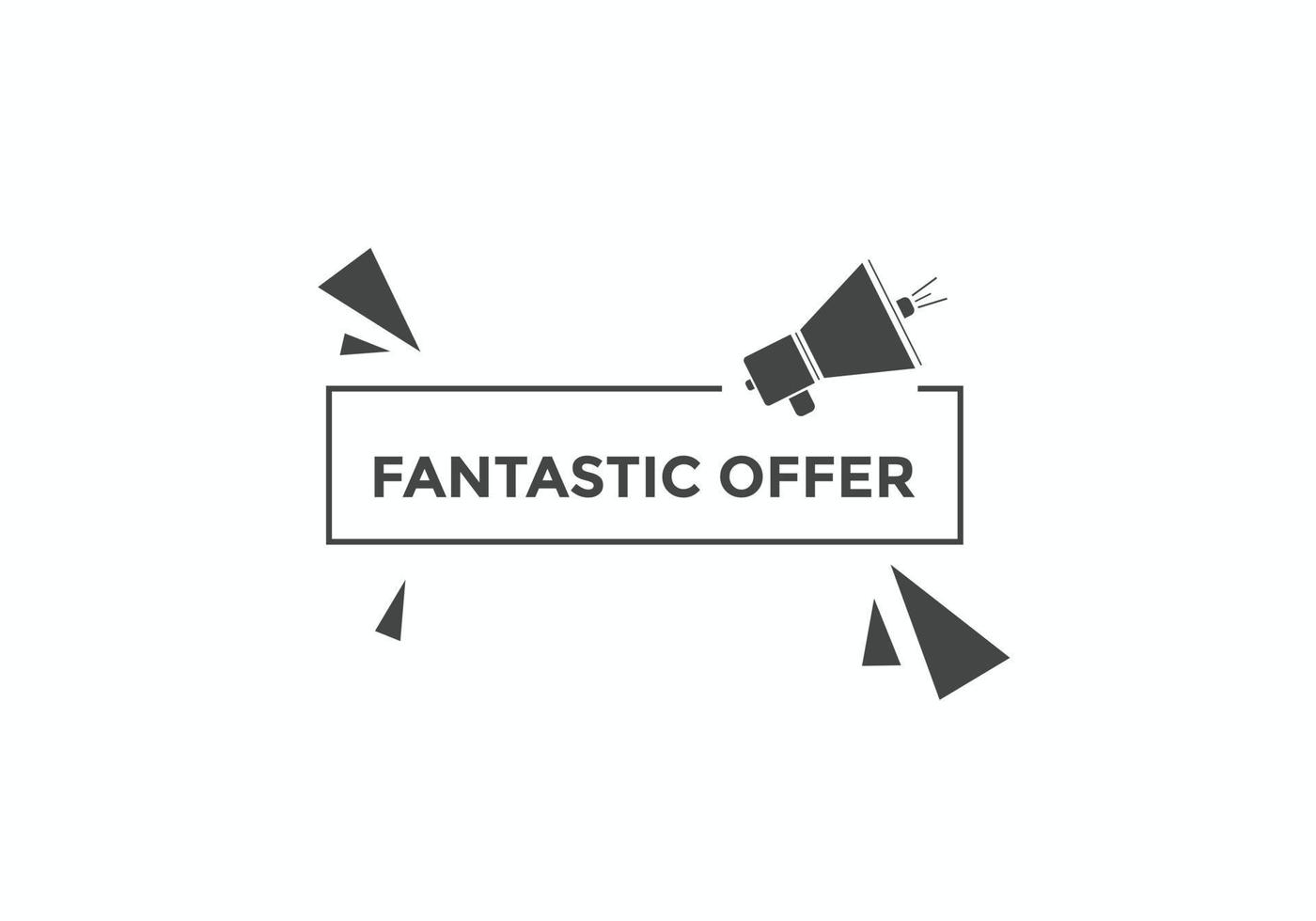 Fantastik ofrece plantilla de signo de etiqueta colorida. banner de web de símbolo de oferta fantastik vector