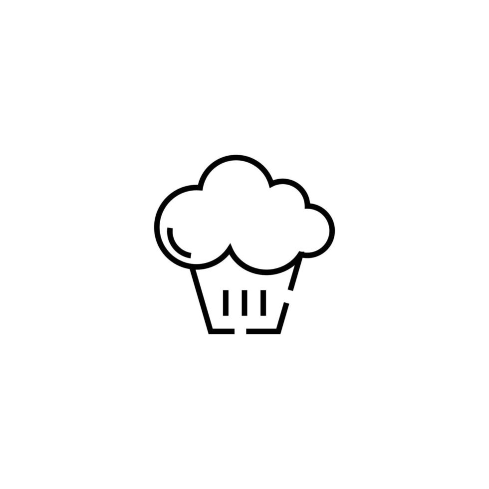 Food and drinks concept. Modern outline symbol and editable stroke. Vector line icon of cupcake or muffin