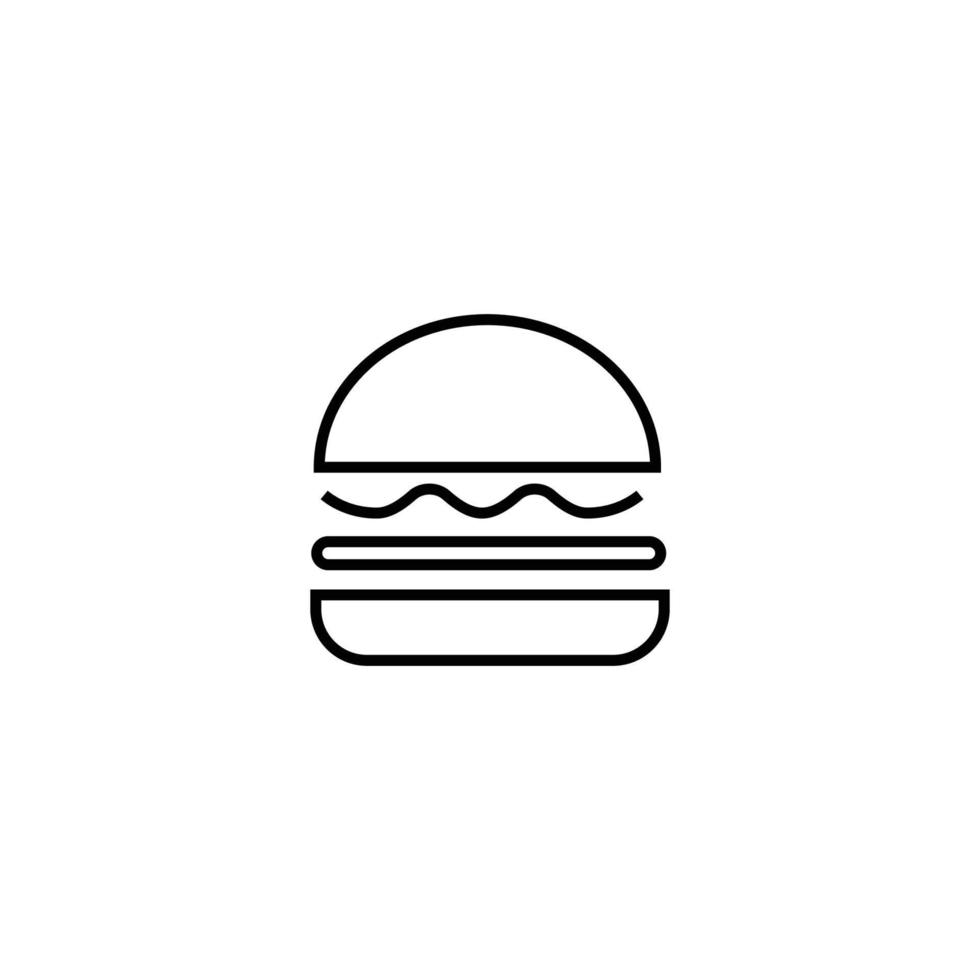 Food and drinks concept. Modern outline symbol and editable stroke. Vector line icon of hamburger isolated on white background