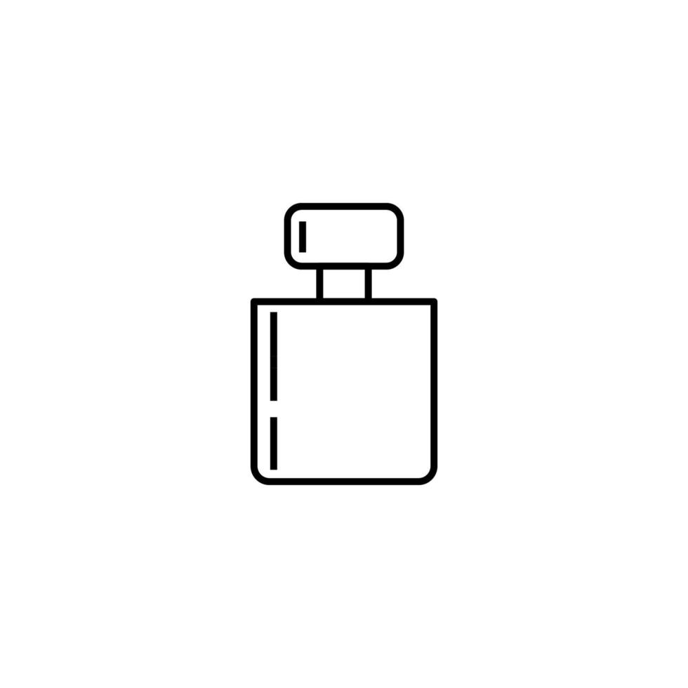 Cosmetic and beauty concept. Outline sign perfect for advertisement, web sites, internet stores etc. Line icon of men perfume in bottle in form of square vector