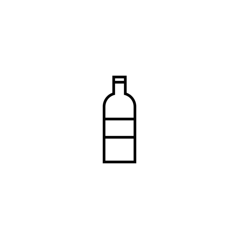 Food and drinks concept. Modern outline symbol and editable stroke. Vector line icon of bottle of wine