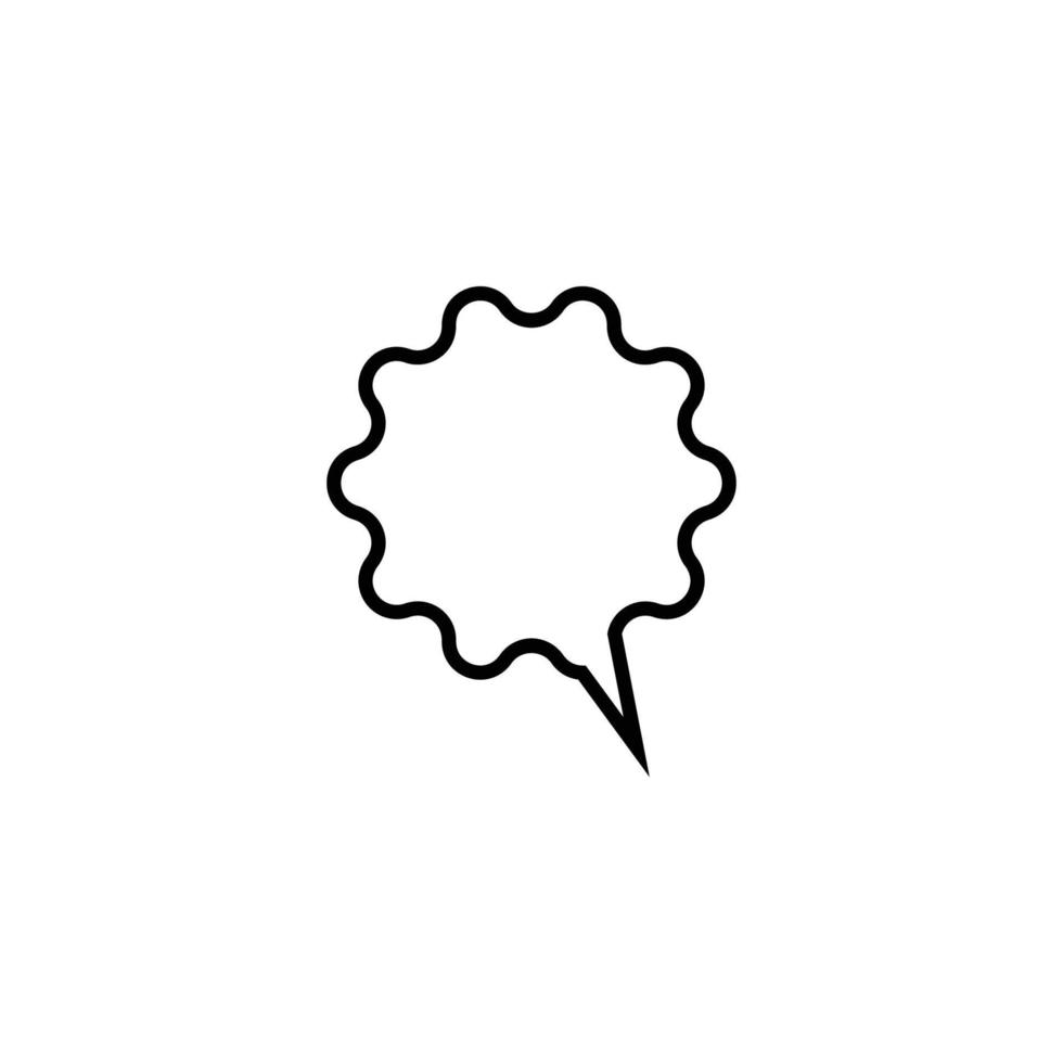 Sing and symbols concept. Single line icon for internet pages, apps, sites, banners, flyers. Line icon of speech bubble in form of star with rounded corners vector