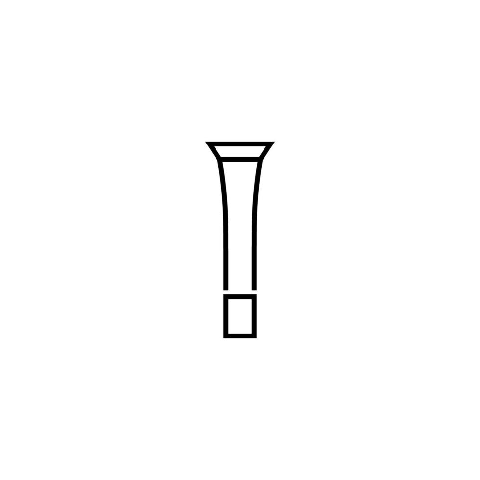 Beauty and cosmetics concept. Outline symbol suitable for web sites, advertisement, web sites etc. Editable stroke. Line icon of tint for lips in conical tube with square lid vector