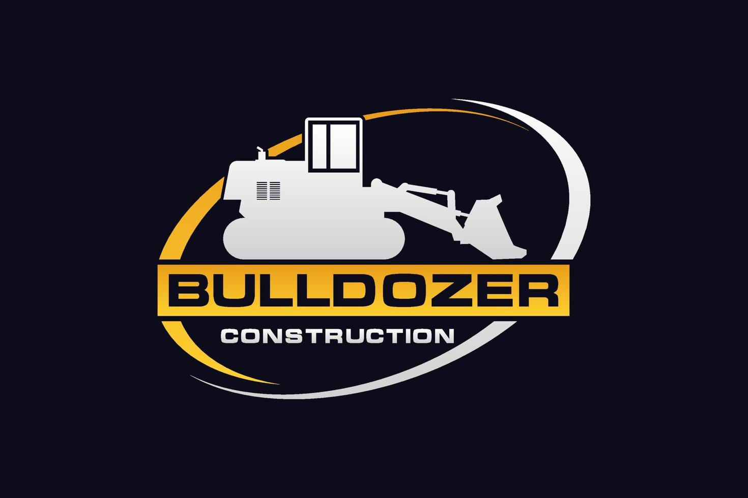 vector de plantilla de logotipo de bulldozer. vector de logotipo de equipo pesado para empresa de construcción. ilustración creativa de excavadora para plantilla de logotipo.