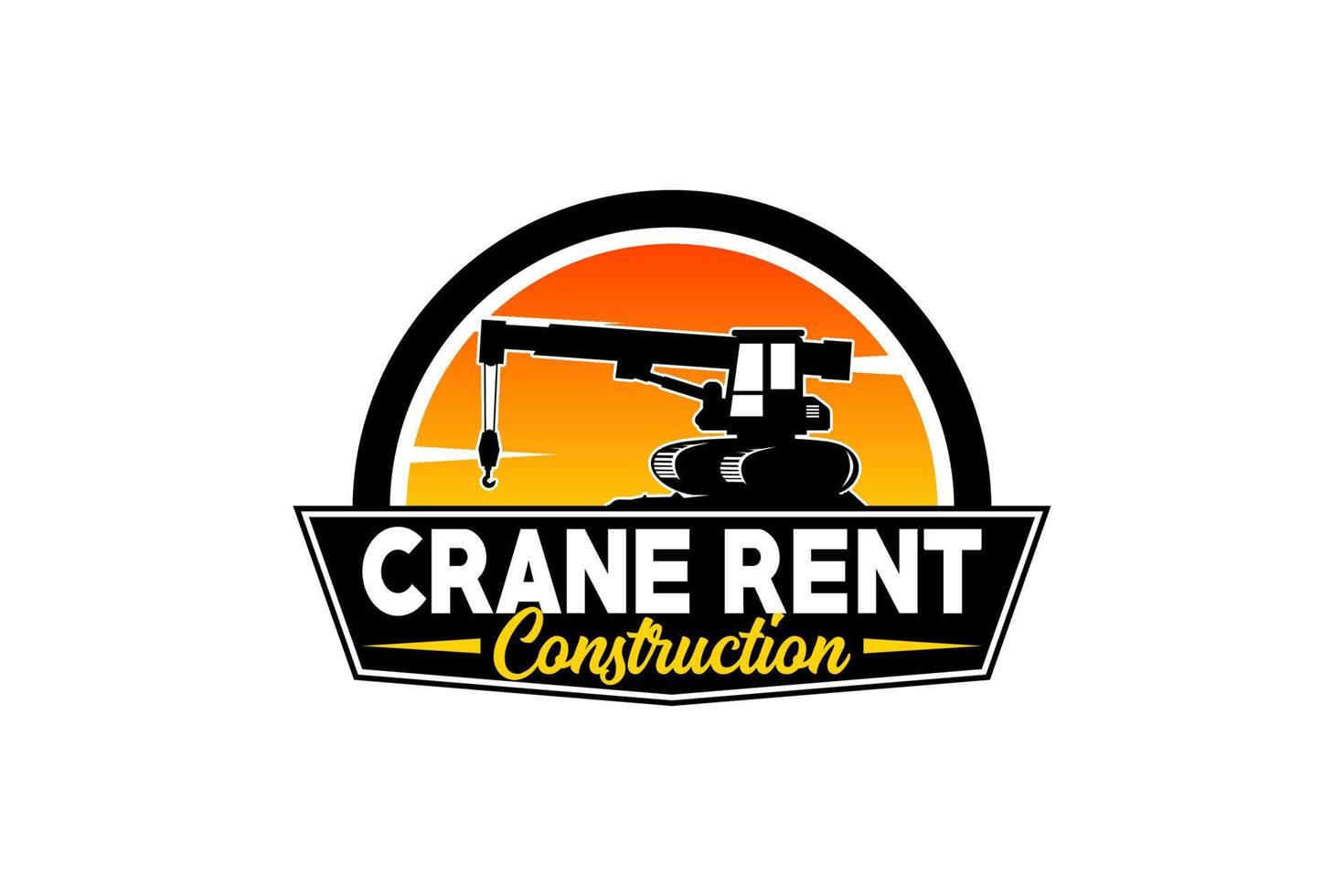 Crane logo template vector. Heavy equipment logo vector for construction company. Creative Crane illustration for logo template.