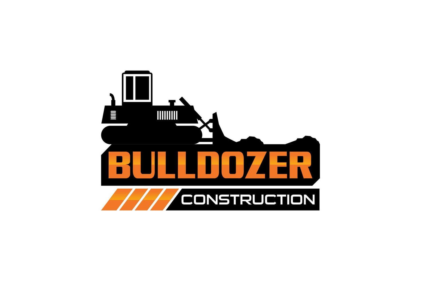 vector de plantilla de logotipo de bulldozer. vector de logotipo de equipo pesado para empresa de construcción. ilustración creativa de excavadora para plantilla de logotipo.