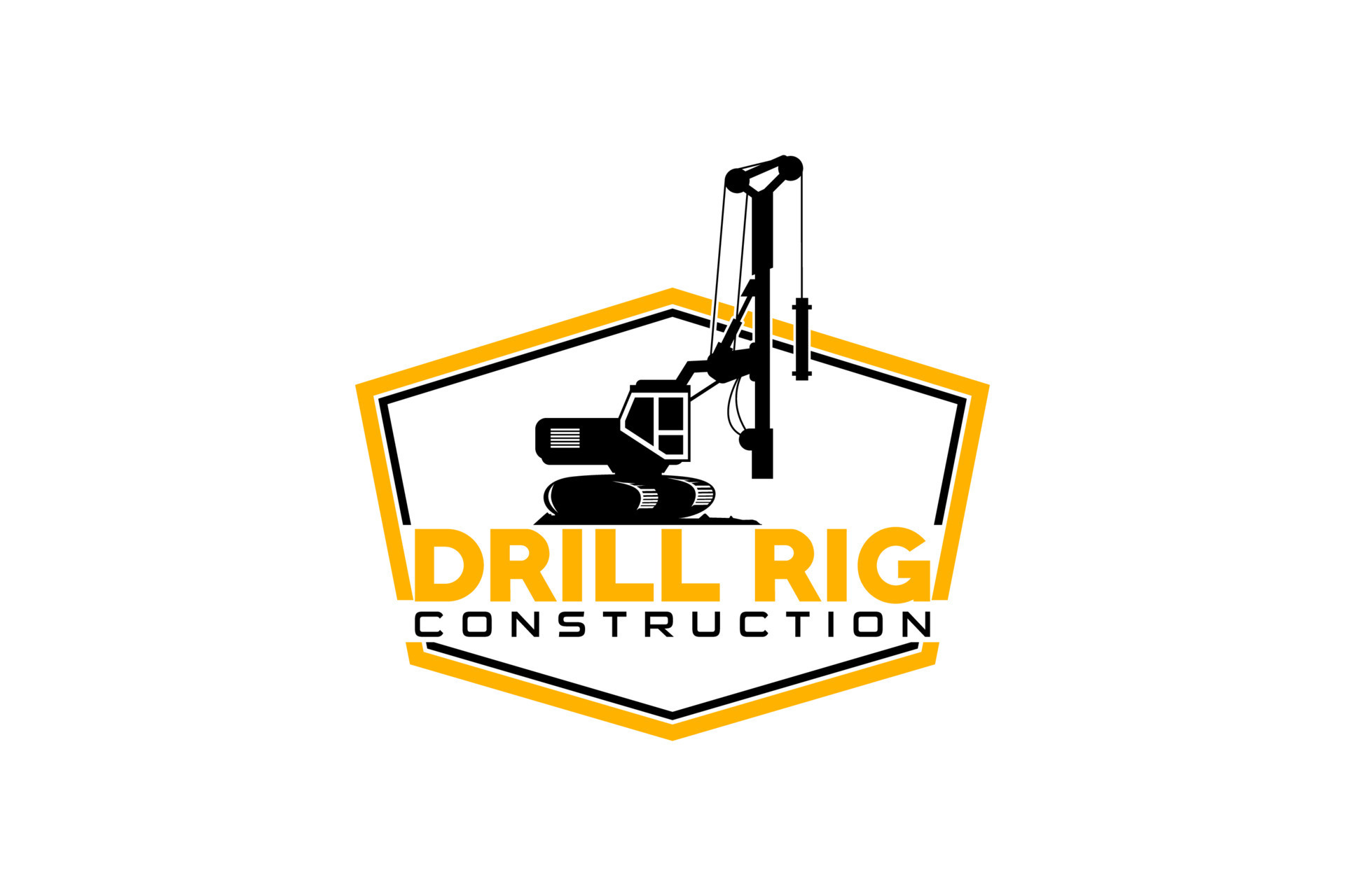 Drill Rig logo template vector. Heavy equipment logo vector for