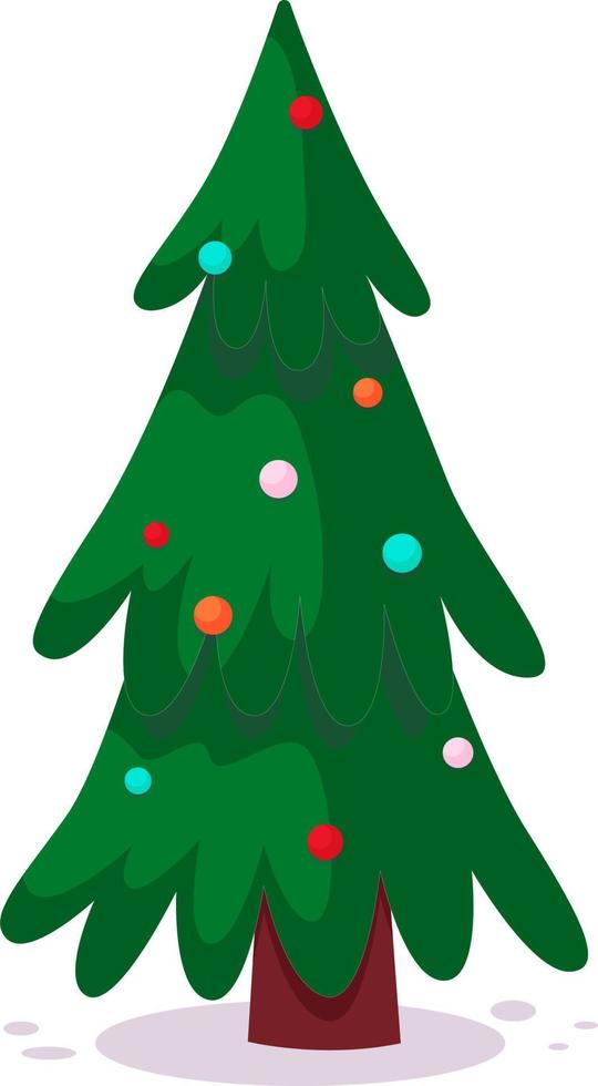 Christmas tree in lights. vector